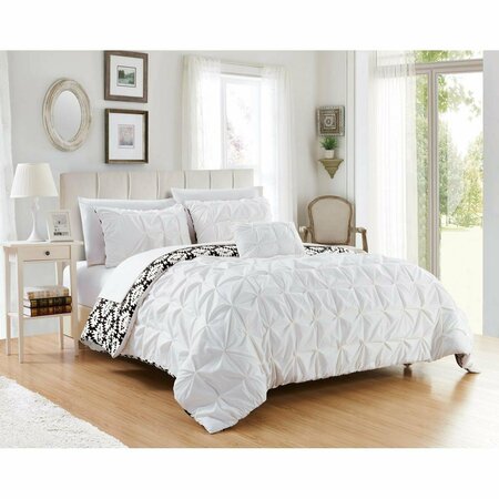 FIXTURESFIRST Cassiopea White Queen 8 Piece Duvet Set - White - Queen FI2825919